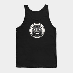 Jeep CJ7 Wrangler Black and White Tank Top